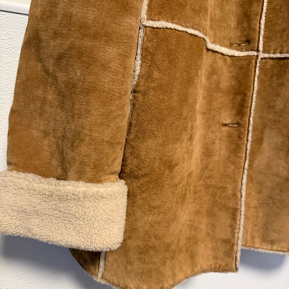 St Johns Bay Coat Women’s L Washable Suede Sherpa Lined Faux Shearling Vintage - Picture 8 of 16